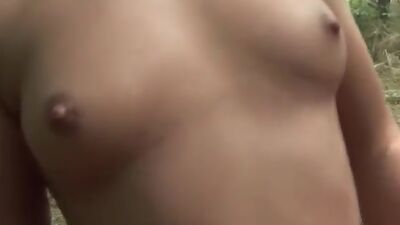 Public blowjob from blonde in red dress