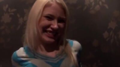 Blonde girl sex adventure in a cafe scene 2