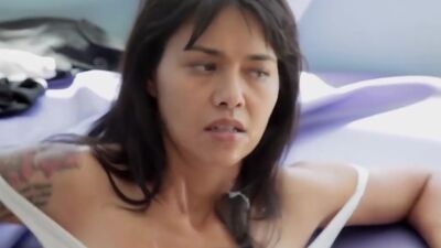 Dana Vespoli gets hard double dipped and swallows cum