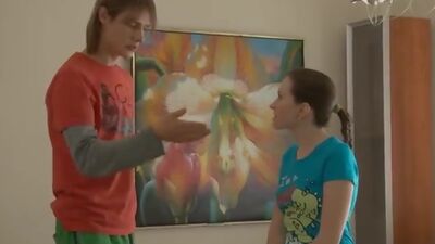 Shy brunette gets a good fuck after a hot massage