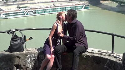 Skinny anal slut fucked in public orgy in front of voyeurs