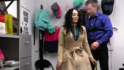 MILF wears stolen lights while riding cock