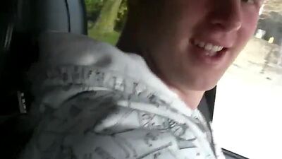 Rene fingering Pussy closeup in car