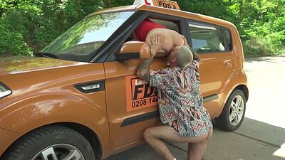 Public MILF sluts fucked outdoor in threesome by big dick