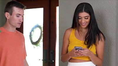 A thumb in girlfriends ass for texting all the time