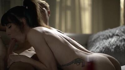Busty trans stepmom Melanie Brooks is barebacked by stepson