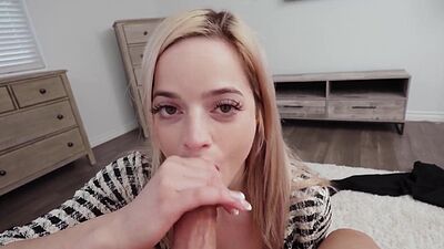 Blonde MILF stepmom Sage Pillar working on her stepsons self confidence