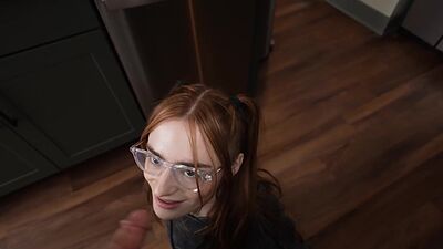 Nerdy Girl Reese Robbins Slobbers a Huge Meat