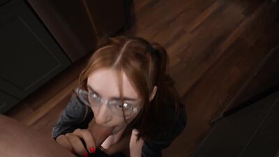 Nerdy Girl Reese Robbins Slobbers a Huge Meat