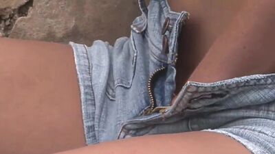 Sweet BrookeSkye showing Small tits in public