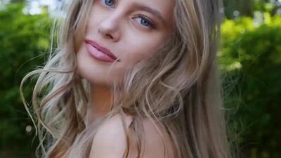 Hot brunette teen posed by the sport car and babe exposed her stunning body