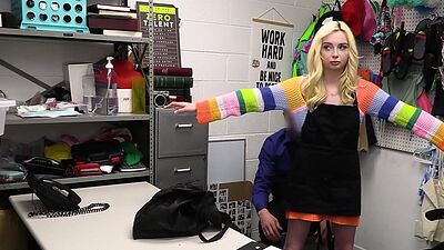 Big dick LP officer fucked teen hippie after she stole food from the store