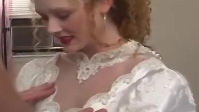 Naughty bride doggystyled passionately before eating cum