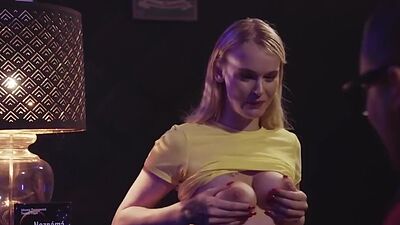 MILF bitch fucked in secretary room in threesome by BWC
