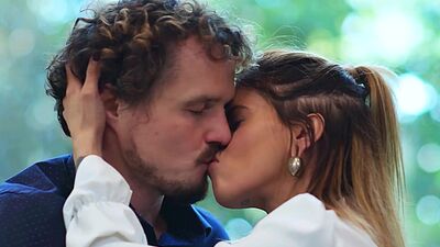 Hot busty brunette slut Jesse Pony seducing her rommates big cocked BF