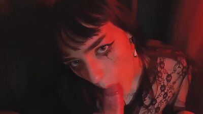 Step Sister Gives Best Blowjob with cum in mouth