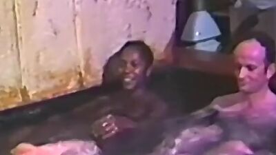 Promiscuous babe blows and rides cock in pool threeway