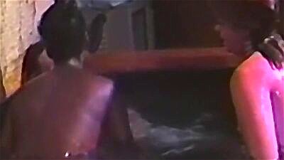 Promiscuous babe blows and rides cock in pool threeway