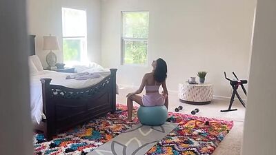 Caught by Step Sis during her Yoga she Sucked the CUM out of my Big Dick