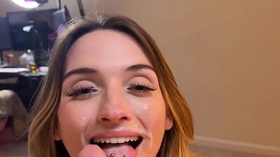 Lay down on my Bed Step Brother I will help you CUM