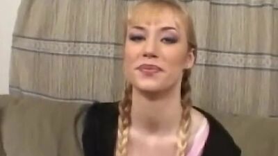 Blonde teen sucking dick in rough sex romp