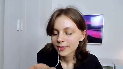 Cum in the Mouth or on the Face she Chose both