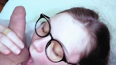 Please Cum on my Face and Glasses Russian GF