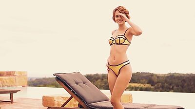 Petite teen model Ariel shows perfect ass during passion posing outdoor