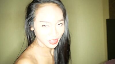 Cute busty ladyboy slut Aemy sucking big dick after passion body massage