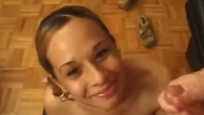 Cute ass licking teen goes down on dick