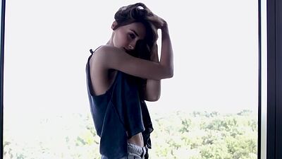 Perfect body teen enjoyed passion posing after amazing striptease action