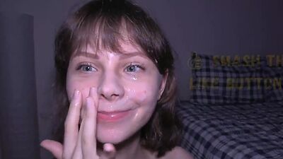 Messy Facials Compilation by Cute Amateur Slut Hiyouth