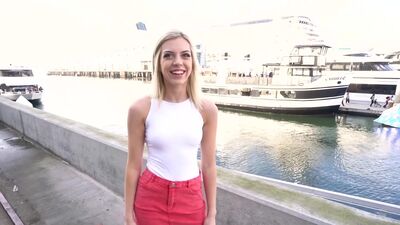 Allie Nicole shows off her tight brown asshole as she takes it from behind