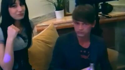 Naughty and pretty party girls share a dildo