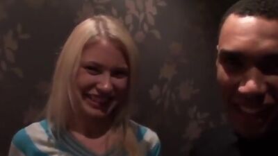Blonde girl sex adventure in a cafe