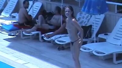 Nice amateur couple beach fun