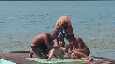 Group sex video on the dock in front of everybody