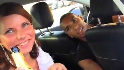 Bride brunette sharing with best friends