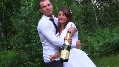 Bride brunette sharing with best friends