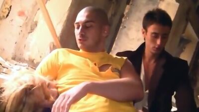 Insane double penetration and hard gang bang