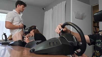 Skinny Shemale barebacked in classroom by driving tutor