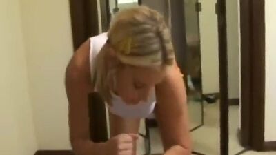 Brooke banner gives a naughty tit fuck