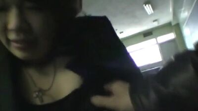 Hot Japanese Emo Blowjob closeup in classroom