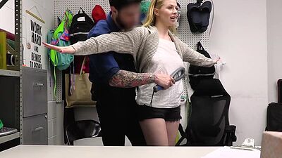 Sahara Skye trying to steal some sexy lingerie but gets caught