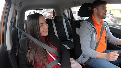 Seduced wild bitch fucked in car by dirty instructor
