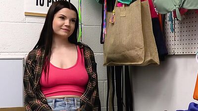 Perv LP officer fucking a teen shoplifters Fae Lux face and pussy hard