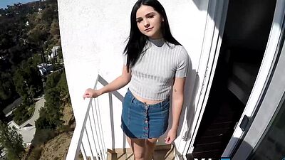 Naughty teenager throated before spreading legs