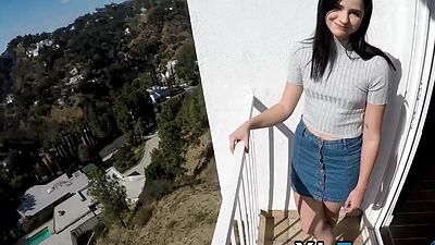 Naughty teenager throated before spreading legs