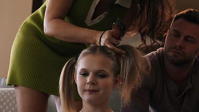 Cute blonde Coco Lovelock threesome sex with Penny and Seth