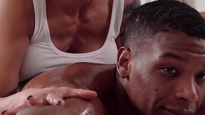 Massaging bae enjoys riding big dick b4 fucking hard